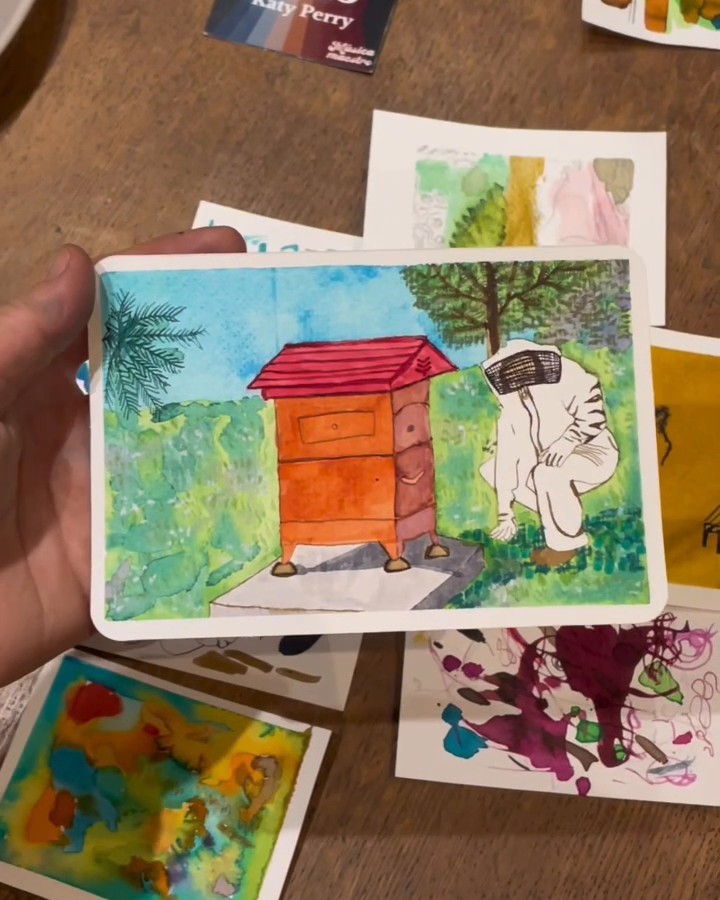La postal de la colmena, terminada.